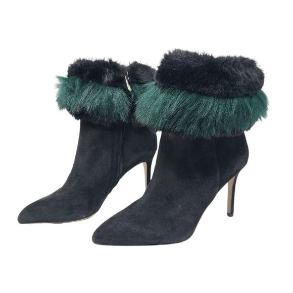 NWOT SAM EDELMAN Oleana suede booties with faux fur - Picture 1 of 8